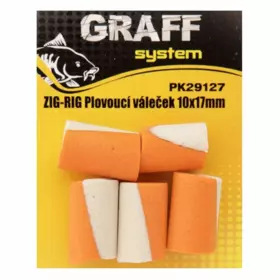 Graff: Zig-Rig Plovoucí váleček 10x17mm Bílá/Ornažová 5ks