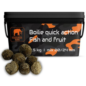 Mastodont Baits boilies quick actinon Fish and Fruit mix 2,5 kg 20/24 mm