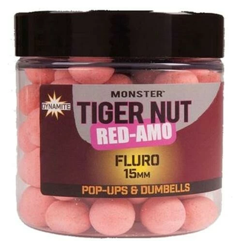 Dynamite Baits Pop-Ups&Dumbells Fluro Monster Tiger Nut Red-Amo 15 mm