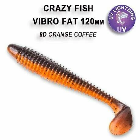 Vibro Fat 12cm 8D Orange coffe 4ks